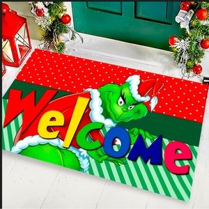 Grinch door mat